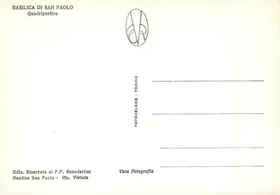 Basiliek van San Paolo — Quadriportico — Uitgave van de P.P. Benedettini, Torino — Achterkant