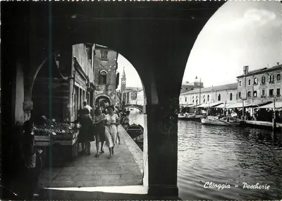 Chioggia - Pescherie — vista do mercado fluvial — Ed. V. Sabbadin