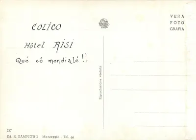 Lago di Como - Colico - Langs het meer — Hotel Risi, uitgever S. Sampietro — Achterkant