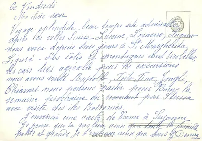 S. MARGHERITA LIGURE — widok na port między palmami — wydawca R. Grunner & Cie, nr 401-368 — Rewers