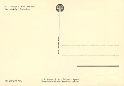 Krucyfikcja — figura pod dachem chaletu — góra na tle — J. F. Amonn S.A. — n° 31102/210 — Rewers
