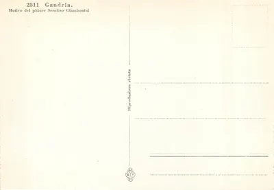 Gandria — vista lacustre com edifícios e barcos — Serafino Giambonini, n°2511 — Verso