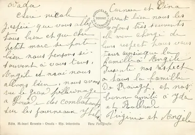 Ovada - Panorama da Levante — Édiz. Maineri Ernesto - Ovada — Verso