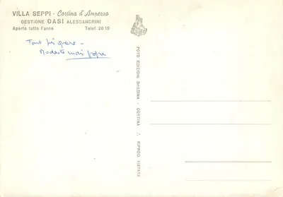 Villa Seppi - Cortina d'Ampezzo — Oaza Alessandrini — Wydawca Ghedina — Rewers