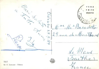 Oderzo - Nacht - Piazza del Popolo — Ed. A. Zamuner, n° 7017 — Achterkant
