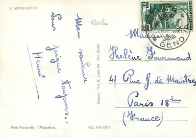 Armonia natury — widok wybrzeża — S. Margherita, Genua — Rewers