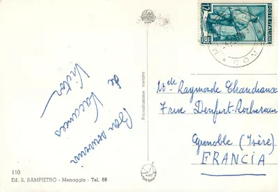 Jezioro Como - Trememero z wierzchołkiem Balbianello — Wyd. S. SAMPIETRO, nr 110 — Rewers