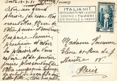 Rutor zimą — widok z La Thuile — wydawca A.C. T. Minino — Rewers