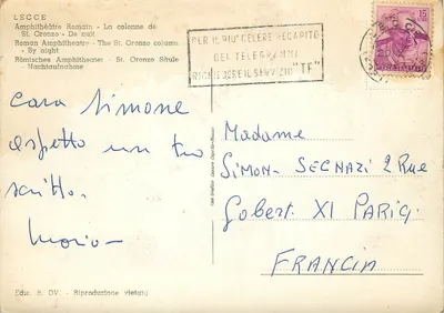Lecce — Amfiteatr Rzymski — Kolumna S. Oronzio (noc) — Rewers