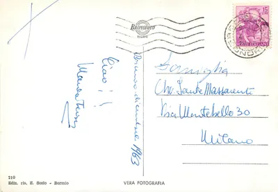 Bormio mi. 1225 — Incantevole conca — Bromofoto Milano — Verso
