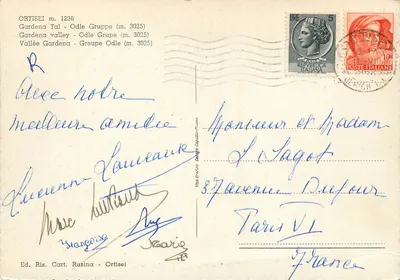 Val Gardena - Gruppo di Odle m. 3025 — Ed. Ris. Cart. Rusina - Ortisei — Rewers