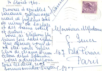 Lignano Pineta — plaża i przystań — wyd. Butazzoni, seria 54265 — Rewers