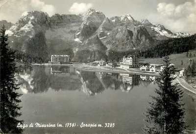 Lago di Misurina (m. 1756) — Sorapis m. 3205 — Luigi Corte, Auronzo, Dolomites