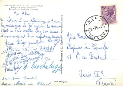Vista de Verbano — Zoverallo — editor Fotodizioni Brunner & C. n° 209-71 — Verso