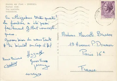 Riviera dei Fiori - Imperia - Panorama Parriale — widok częściowy — wydawca nieznany — Rewers