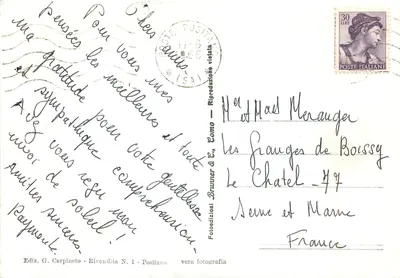 Positano — Rampa della "Teglia" — F. Carpinetto, Rivendita N. 1 — Rewers