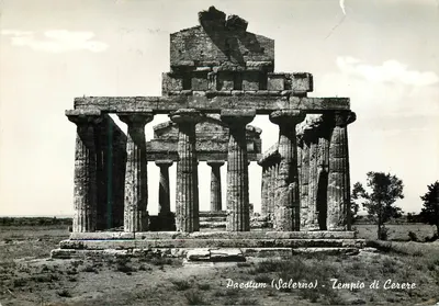 Nowoczesna pocztówka Paestum (Salerno) Tempio di Cerere