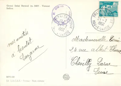 Gran San Bernardo (m. 2467) - Strona włoska — Wyd. S.A.C.A.T. - Torino - Kopiowanie zabronione — Rewers