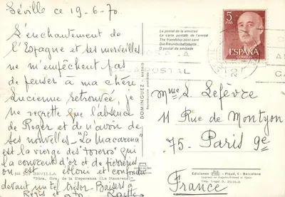A Macarena — Sevilha — Edições Piqué, n° 307 — Verso