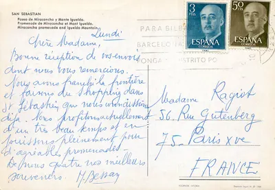 San Sebastián — Paseo de Miraconcha et Monte Igueldo — Fournier - Vitoria — Verso