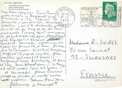 San Sebastián — widok z wzniesienia Urgull — wydawca H. Fournier, nr 110 — Rewers