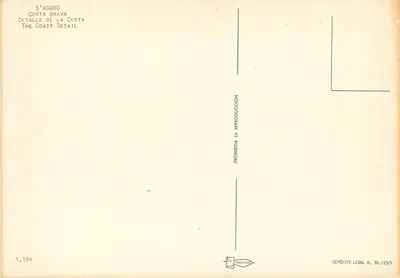 S'Agaro — detalhe da costa — Pergamino — Verso