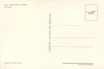 S'Agaró — Costa Brava — Widok z powietrza — VALICAR, Rosellón, 294, Barcelona — Rewers