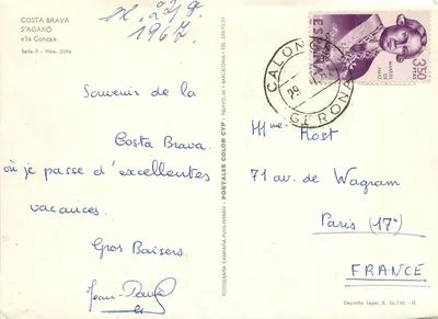 Costa Brava — S'Agaró «Sa Conca» — POSTALES COLOR-FERRÁN, Série II, Núm. 2094 — Verso