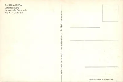 Salamanca — Katedra Nowa — Salvador Barrueco, nr 8243 — Rewers