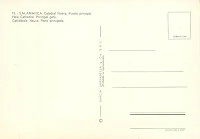 Salamanca — Nowa Katedra. Wjazd główny — Garcia Garrabella & Cia. S.R.C. — Rewers