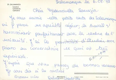 Salamanca — Katedra — Fournier - Vitoria, nr 25 — Rewers