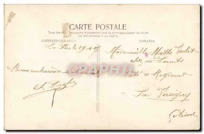 Dama da França — cena de guerra com enfermeira e soldado — Choisnant, Paris, n°3890 — Verso