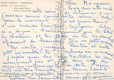 Salou — Promenade Jaime — Wydawca RAYMOND, Tarragone — Rewers