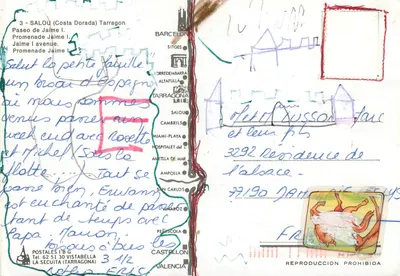 Salou — Paseo de Jaime I — Postales I.B.G. — Verso