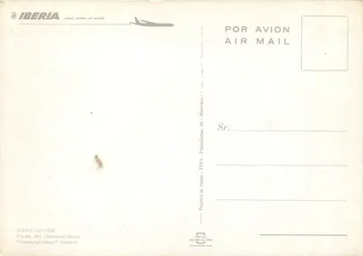 Santander — Plaza del Generalísimo — Iberia Líneas Aéreas de España — Verso