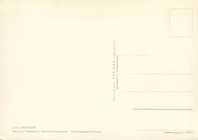 Villa da Magdalena — vista panorâmica — Edições Arribas Zaragoza, n° 2.024 — Verso