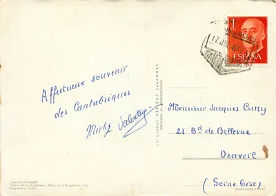 Palacio de la Magdalena — Santander — Edições Arrribas Zaragoza n°2044 — Verso