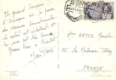 Santander — Vista aérea — Éditions ALARDE, N.º 719 — Verso