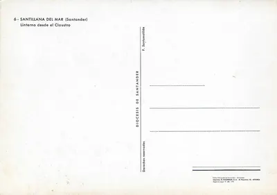 Santillana del Mar — view of the cloister — publisher H. Fournier, series VI 488 — Back