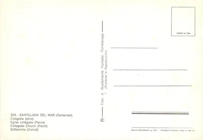 Santillana del Mar — Pátio interior da igreja colegiada — Garcia Garrabella y Cía, série 263 — Verso