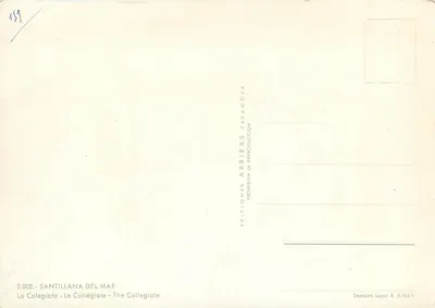 Santillana del Mar — Kolegiata — Wydawnictwo Arribas Zaragoza, n° 2.002 — Rewers