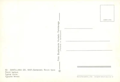 Santillana del Mar — typowy kąt — Garcia Garrabella y Cía, n° 52 — Rewers