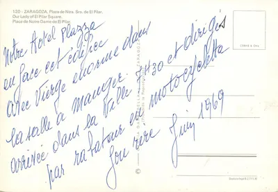 Zaragoza - Plaza de Ntra. Sra. de El Pilar — editor COBAS & Cnia, n° 120 — Verso