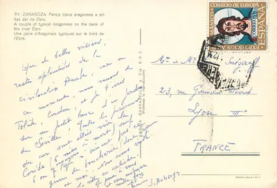 Zaragoza — Typowy aragoński krajowy przy brzegach rzeki Ebre — Cia. S.R.C. — Rewers