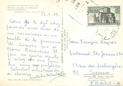 Bazylika Nuestra Señora del Pilar — Zaragoza — Wydawca: Imagenes Escudo de Oro, N° 14 — Rewers