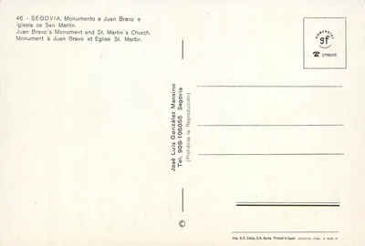 Segovie — Pomnik Juan Bravo i katedra św. Martyna — José Luis González Mansino — Rewers