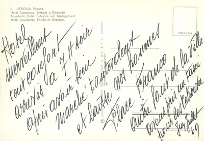 Hotel Acueducto — Segóvia — editor GARCIA GALLA & Cia. S.R.C. — Verso