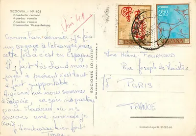 Aqueduto romano de Segóvia — Editor Otto Reuss, n° 805 — Verso