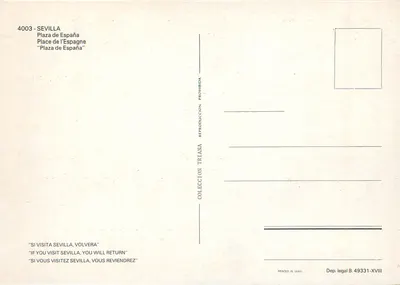 Plaza de España — Sewilla — Collection Triana, n° 4003 — Rewers