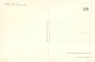 Hotel Cristina e Torre del Oro — Sevilha — Edições Reuss, Barcelona — Verso
